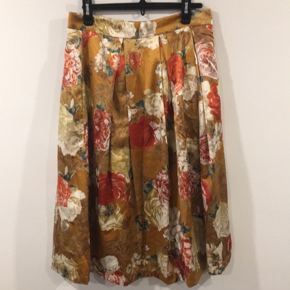 TAHARI ASL Inverted Pleat Floral Skirt Size 6 - Picture 3 of 12